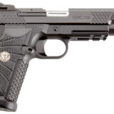 Wilson Combat EDCXLPR9A EDC X9L 9mm Luger 15+1 5" Black DLC Serrated Stainless Steel Slide, Black Aluminum Frame w/Beavertail & Picatinny Rail, Black G10 Starburst Grip