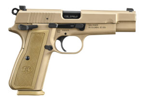 FN 66101069 High Power 9mm Luger 17+1, 4.70" Black Target Crown Steel Barrel, Flat Dark Earth PVD Serrated Steel Slide & Steel Frame w/Beavertail, FDE Textured Polymer Grip, Ambidextrous