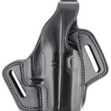 Galco FL800RB Fletch OWB Black Leather Belt Slide Compatible w/Glock 43/43X, Springfield Hellcat Belt Up to 1.75" Wide Right Hand