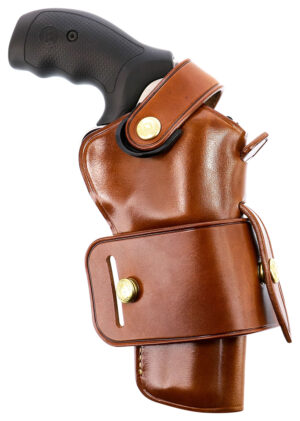 Galco WG2104 Wheelgunner 2.0 OWB Tan Leather Belt Slide Fits S&W L Frame/Ruger Security-Six Fits 4" Barrel Ambidextrous
