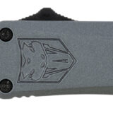 CobraTec Knives SGYFS3DNS FS-3 Small 2.75" OTF Plain D2 Steel Blade/Gray Aluminum Handle Features Glass Breaker Includes Pocket Clip