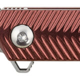 CRKT K820BXP Stylus 3.18" Folding Drop Point Plain Satin 12C27 Sandvik Blade/Maroon Aluminum Handle Includes Pocket Clip