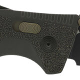 S.O.G SOG11120341 Trident AT 3.70" Folding Clip Point Plain Black TiNi Cryo D2 Steel Blade/Olive Drab w/FDE Accents GRN Handle Features Line Cutter/Glass Breaker
