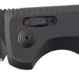S.O.G SOG15380457 SOG-TAC Auto 3.43" Folding Tanto Part Serrated Black TiNi Cryo D2 Steel Blade Black Micro-Textured Anodized Aluminum Handle Includes Pocket Clip