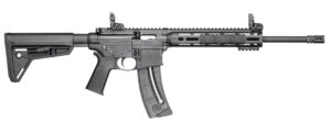 Smith & Wesson 10213 M&P15 Sport 22 LR 25+1 16.50" Carbon Steel Barrel, Adjustable Magpul MOE SL Stock, Magpul M-Lok Mounting System, MagPul Folding MBUS Sights, Functioning Charging Handle, Optics