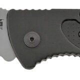 S.O.G SOG-FF24-CP Escape  3.40" Folding Clip Point Part Serrated Bead Blasted 9Cr18MoV SS Blade Black Anodized Aluminum Handle Includes Belt Clip