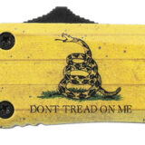 Templar Knife S-DTOM-23-1 Gen II Don't Tread On Me Small 2.69" OTF Plain Black Oxide 440C SS Blade, 4.25" Yellow w/Flag & "Don't Tread On Me" Aluminum Handle, Glass Breaker