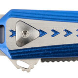 CRKT 6710 Stickler 3.38" Folding Plain Satin 12C27 Sandvik Blade/ Blue & Silver Aluminum Handle Includes Pocket Clip