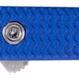 CRKT 7083 CEO Microflipper Micro 2.21" Flipper Sheepsfoot Plain Satin 12C27 Sandvik Blade, Blue Textured w/Silver Liner & Accents Aluminum Handle, Includes Pocket Clip