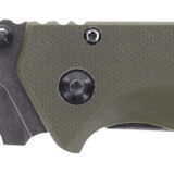 Schrade 1159324 Melee 3.50" Folding Tanto Part Serrated Dark Stonewash D2 Steel Blade 4.50" OD Green G10/SS Handle