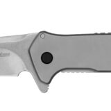 Kershaw Outcome 2.80" Folding Clip Point Plain Stonewashed 8Cr13MoV SS Blade/Bead Blasted Stainless Steel Handle Includes Pocket Clip