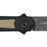 Kershaw Launch 15 Full Size 3.50" Folding Spear Point Plain Black Oxide Blackwash CPM MagnaCut Steel Blade/Black Anodized w/Tan Canvas Aluminum w/Micarta Inserts Handle Includes Pocket Clip