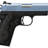 Browning 051898490 1911 Black Label Compact Frame 22 LR 10+1, 3.63" Matte Stainless Steel Barrel, Polar Blue Cerakote Serrated Slide, Matte Black Polymer Frame w/Beavertail, Black Laminate Wood Grip