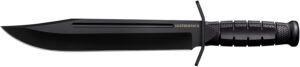 Cold Steel CSFXLTHRNK Leatherneck  10.50" Fixed Bowie Plain Non-Reflective Black D2 Steel Blade/ 4.75" Black w/Curved Quillons Kray-Ex Handle