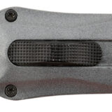 Steel River Knives A163BDD Spartan 3.50" OTF Dagger Plain Damascus 440C SS Blade/Gray w/Carbon Fiber Inlay Aluminum Zinc Alloy Handle