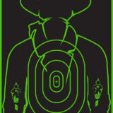 TruGlo TG16A12B Tru-See Gunslinger Target Self-Adhesive Heavy Paper Black/Green 12"x18" Cowboy 12 Pack