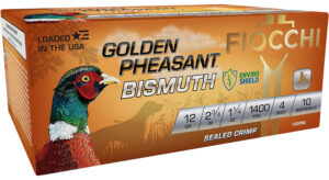Fiocchi 12GPB4 Golden Pheasant Bismuth 12Gauge 2.75" 1 1/4oz 4Shot 10 Per Box/10 Case