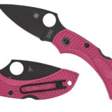 Spyderco C28FPPNS30VBK2 Dragonfly 2 2.30" Folding Plain Black TiCN CPM S30V SS Blade/Pink Textured w/Black Accents FRN Handle Includes Pocket Clip