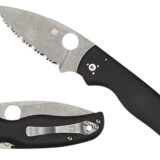 Spyderco C229GP Shaman 3.58" Folding Plain Stonewashed CPM S30V SS Blade/Black Textured G10 Handle Includes Pocket Clip