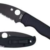 Spyderco C229GSBK Shaman 3.58" Folding Serrated Black DLC CPM S30V SS Blade/Black Textured G10 Handle Includes Pocket Clip