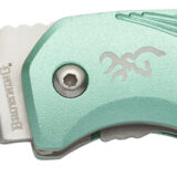 Browning 3220360 Allure EDC 2.88" Folding Drop Point Plain 7Cr17MoV SS Blade, Mint Green Textured Anodized Aluminum Handle, Includes Pocket Clip