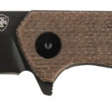 Templar Knife PFMBN321 Paladin 3.27" Folding Drop Point Plain Black Powder Coated D2 Steel Blade, 4.40" Brown Micarta Handle