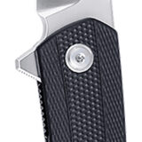 CRKT 7060 Persian EDC 3.44" Folding Trailing Point Plain Satin D2 Steel Blade, Black Textured GRN Handle