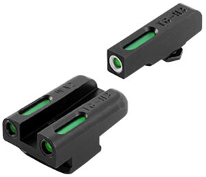 TruGlo TG13WA2A TFX  Black | Green Tritium & Fiber Optic White Outline Front Sight Green Tritium & Fiber Optic Rear Sight Walther PPS