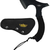 Uzi Accessories UZKAXE5 Throwing Axe 7" Plain Stainless Steel Blade, Black Paracord Wrapped Stainless Steel Handle 12.20" OAL