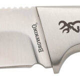 Browning 3220537 Sage Creek  Large 4.50" Fixed Clip Point Plain Satin 9Cr14MoV SS Blade, Brown Zebra Wood Handle