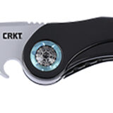 CRKT 5702 Nucleus 3.19" Folding Plain Bead Blasted 12C27 Sandvik Blade, Black/Red G10/SS Handle