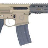 Q LLC HB55610INPISTOL Honey Badger  5.56 NATO 30+1 10" Threaded Barrel, M-LOK Handguard, Aluminum Receiver, Tan SB Tactical Brace