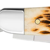 Case 00042 Stockman Medium 2.57"/1.88"/1.71" Folding Clip Point/Sheepsfoot/Spey Plain Mirror Polished Tru-Sharp SS Blade Peach Seed Jigged Amber Bone Handle