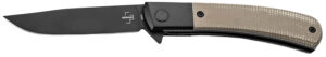 Boker 01BO931 Modern Gentleman 2.95" Plain Black Nitro-V Blade Green Micarta Handle