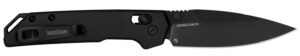 Kershaw 2051BLK Mini Iridium 3" Folding/Spear Point Plain Stonewashed D2 Steel Blade/Ice Blue Anodized 6061-T6 Aluminum Handle