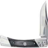 Uncle Henry 1222013 Bear Paw 3.80" Folding Plain 7Cr17MoV SS Blade, Black/SS Wood Laminate Handle