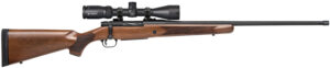 Mossberg 28237 Patriot w/Optic Full Size 6.5 PRC 4+1 24" Matte Blued Fluted Threaded Barrel, Matte Blued Drilled & Tapped Receiver, Walnut Fixed Stock, Vortex Crossfire II 3-9x40mm Scope, Right Hand