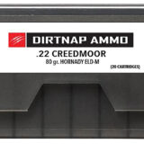 Fierce Firearms DNP22CM80GRELDM Dirtnap 22Creedmoor 80gr Extremely Low Drag-Match 20 Per Box/10 Case