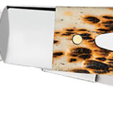 Case 00204 Stockman Large 3.30"/2.30"/2.20" Folding Clip Point/Pen/Sheepsfoot Plain Mirror Polished Carbon Steel Blade, Peach Seed Jigged Amber Bone Handle