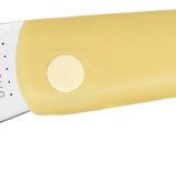 Case 00038 Sod Buster Folding Skinner Plain Tumble Polish Carbon Steel Blade/Smooth Yellow Synthetic Handle