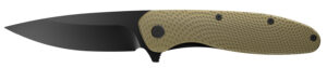 Outdoor Edge VD1C Viddux 3.15" Folding Drop Point Plain Black Oxide 4Cr14MoV Blade Green Glass-Filled Nylon Handle