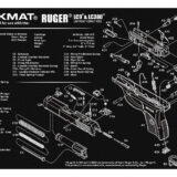 TekMat TEKR17RUGERLC9 Ruger LC9 Cleaning Mat Black/White Rubber 11"x17" Ruger LC9 Parts Diagram
