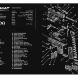TekMat TEKR17XDS Springfield Armory XDs Cleaning Mat Black/White Rubber 11"x17" Springfield XDs Parts Diagram