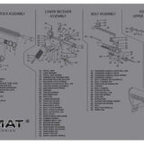 TekMat TEKR36AR15GY AR-15 Cleaning Mat Gray Rubber 12"x36" AR-15 Parts Diagram