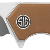 Sig Sauer Knives TS8SBRN Tsuru 3.30" Folding Tanto Plain Satin 154CM SS Blade, 4.20" Coyote Brown G10 Handle