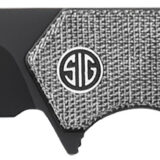 Sig Sauer Knives TS8BB Tsuru 3.30" Folding Tanto Plain Black PVD 154CM SS Blade, 4.20" Salt & Pepper Micarta Handle