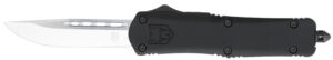 CobraTec Knives MBFS3DNS FS-3 Medium 3" OTF Drop Point Plain D2 Steel Blade, 4.50" Black Aluminum Alloy Handle