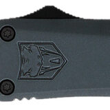 CobraTec Knives MGYFS3DNS FS-3  Medium 3" OTF Drop Point Plain D2 Steel Blade, 4.50" Gray Aluminum Alloy Handle