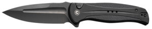 Civivi Knives C23053-1 Incindie 3.48" Folding Spear Point Plain Black Stonewashed 14C28N Steel Blade, Black Textured G10 Handle