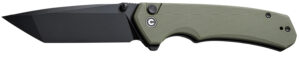 Civivi Knives C19059C-2 Brazen 3.46" Folding Plain Black D2 Steel Blade, OD Green Textured G10 Handle